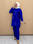 1625-Pantolon Takım-Saks Mavi