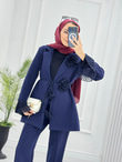 1652-Stil Takım-Lacivert