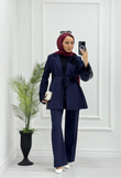 1652-Stil Takım-Lacivert