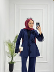 1652-Stil Takım-Lacivert