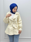 1950-Denim Ceket-Krem