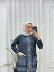 2254-Tencel Denim Takım-Lacivert