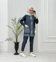 2254-Tencel Denim Takım-Lacivert