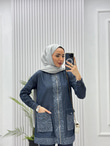 2254-Tencel Denim Takım-Lacivert