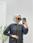 2254-Tencel Denim Takım-Siyah