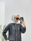 2254-Tencel Denim Takım-Siyah