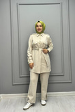 2345-Liya Pantolon Takım-Krem