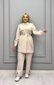 2345-Liya Pantolon Takım-Krem
