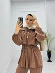 2433-Farah Takım-Kahverengi