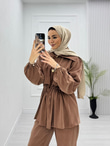2433-Farah Takım-Kahverengi