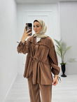 2444-Elsa Takım-Kahverengi