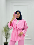 2455-Taşlı Takım-Pembe