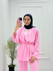 2455-Taşlı Takım-Pembe