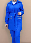 2840-Günlük Pantolon Takım-Saks Mavi