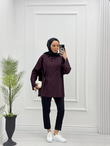 3021-Poplin Gömlek-Mürdüm