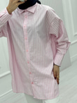 3027-Taşlı Gömlek-Pembe