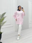 3027-Taşlı Gömlek-Pembe