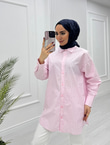 3027-Taşlı Gömlek-Pembe