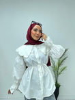 3042-İncili Gömlek-Beyaz