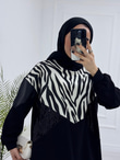 3076-Payetli Zebra Takım-Siyah