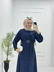 3221-Roya Elbise-Lacivert