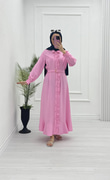 3221-Roya Elbise-Pembe