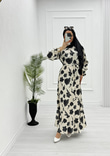 3222-Saten Elbise-Siyah
