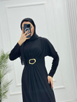 3228-Sendy Elbise-Siyah