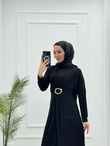 3228-Sendy Elbise-Siyah