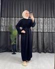 3233-Günlük Elbise-Siyah