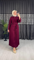3240-Loop Elbise-Bordo
