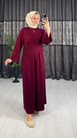 3240-Loop Elbise-Bordo