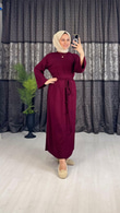 3240-Loop Elbise-Bordo