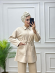 3241-Esila Pantolon Takım-Krem