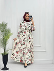 3262-Cherry Elbise-Beyaz