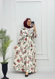 3262-Cherry Elbise-Beyaz