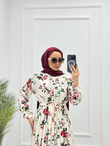 3262-Cherry Elbise-Beyaz