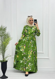 3262-Cherry Elbise-Yeşil