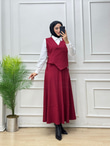 3455-Amine Takım-Bordo