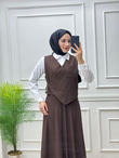 3455-Amine Takım-Kahverengi