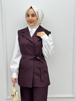 3467-Pantolon Takım-Mürdüm