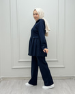 3550-Pilili Takım-Lacivert
