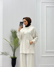 3619-Tencel Spor Takım-Krem
