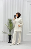 3619-Tencel Spor Takım-Krem
