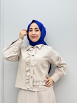 3766-Tencel Takım-Krem