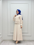 3766-Tencel Takım-Krem
