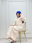 3766-Tencel Takım-Krem