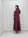3788-Fiyonklu Takım-Bordo