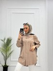 4023-Tencel Gömlek-Kahverengi