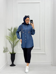 4023-Tencel Gömlek-Koyu Mavi
